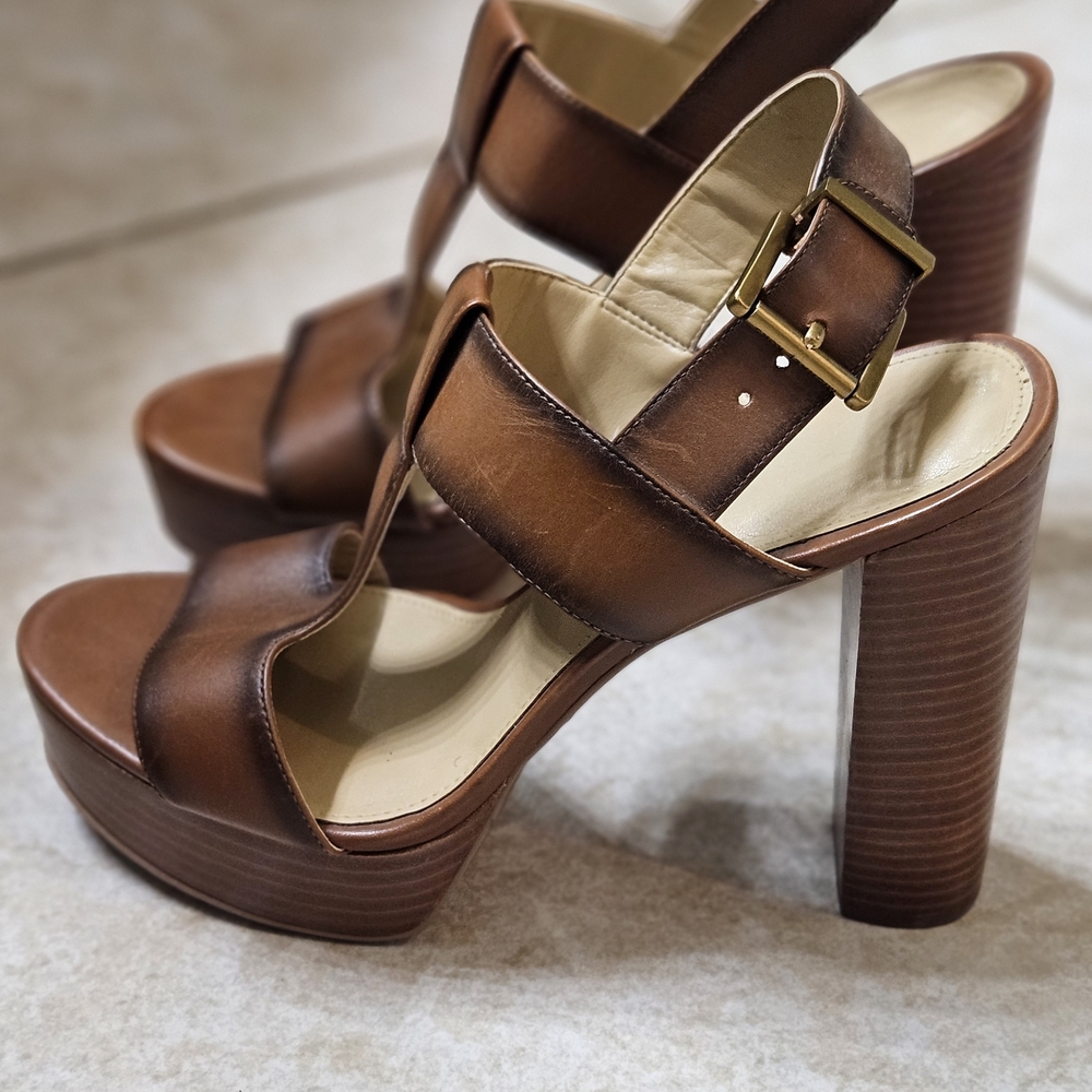 Michael Kors Tan Platform Sandals